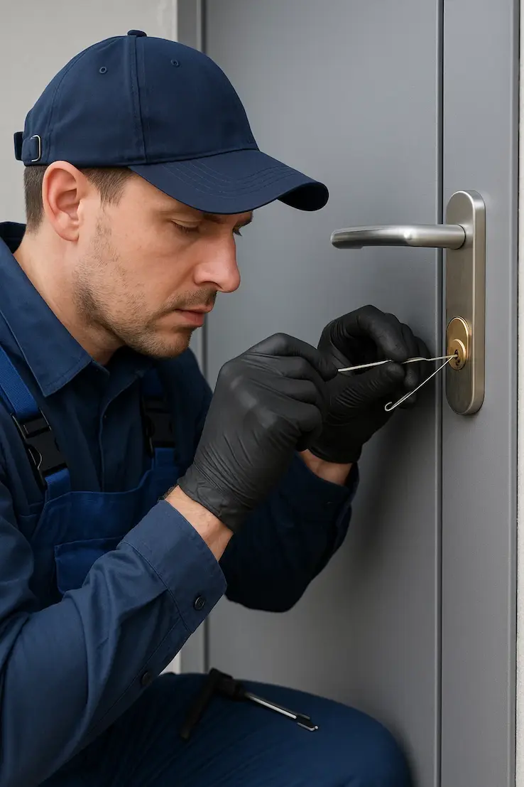 Professioneller Schlüsseldienst bei der Arbeit